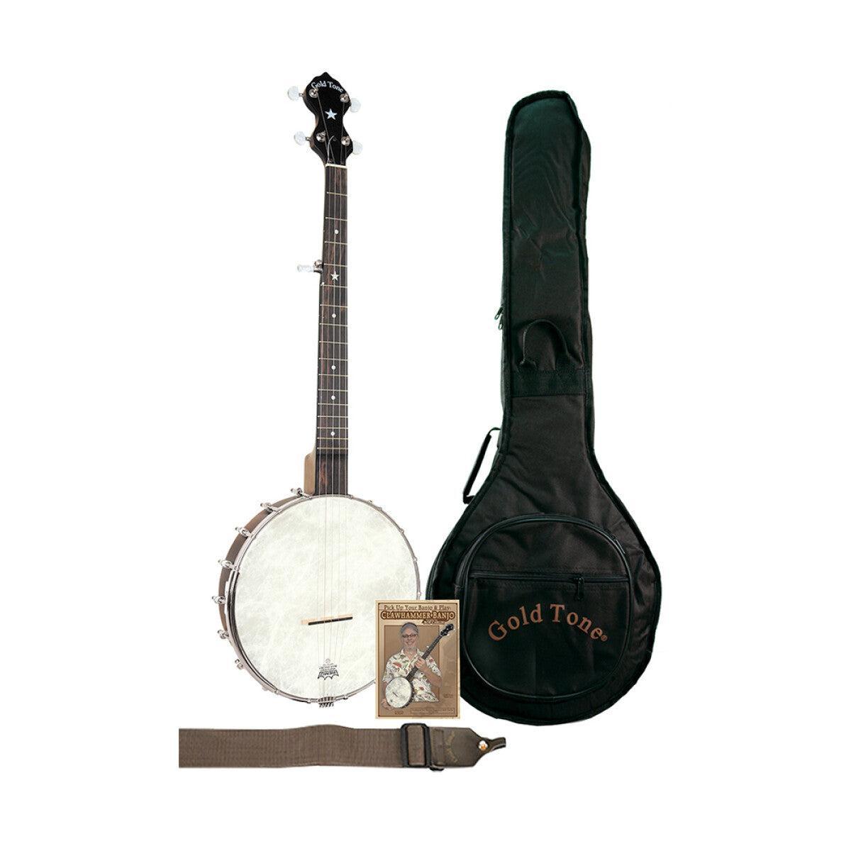 Gold Tone CC-OTA A-scale Cripple Creek clawhammer banjopakke m. taske, DVD og rem