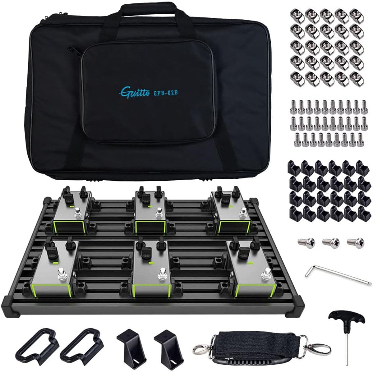 Guitto GPB-02 B pedalboard med taske - Medium