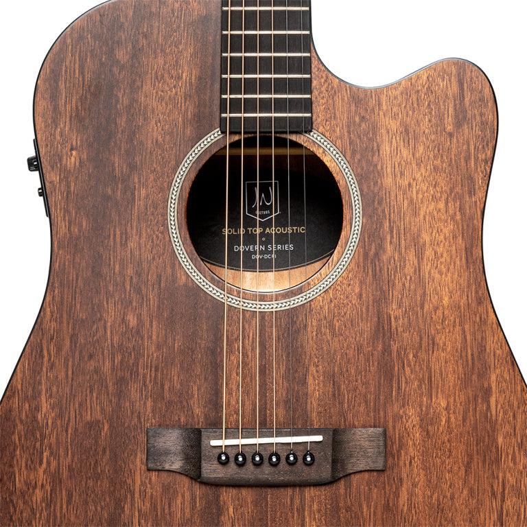 J.N Guitars DOV-DCFI Dreadnought guitar m/massiv mahogni dæk og Fishman Pick-Up