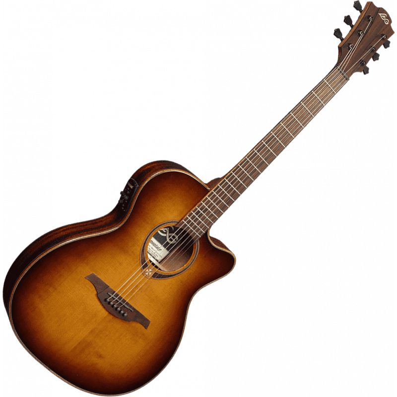 Lag Guitars T118ASCE-BRS Auditorium slim cut electro brown shadow