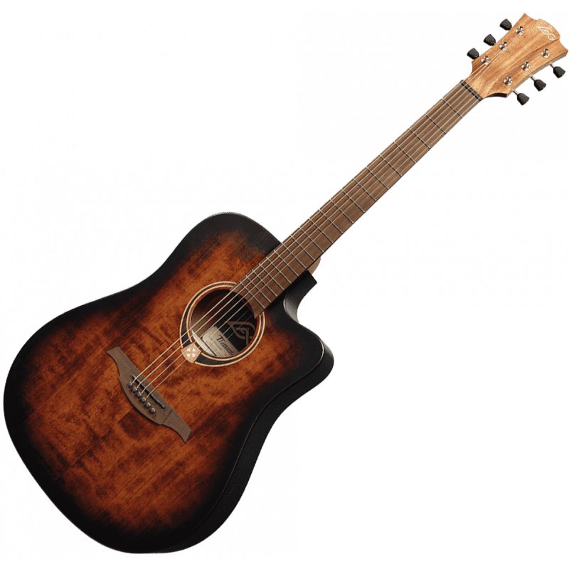 Lag Guitars T70DCE-B&B Dreadnought Cutaway Electro Black & Brown
