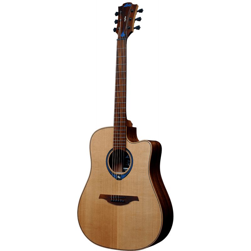 Lag Guitars THV10DCE-LB Hyvibe, cutaway, satin, softcase