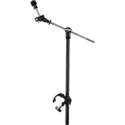 Sort cymbalstativ med justerbar arm til trommesæt og percussioninstrumenter