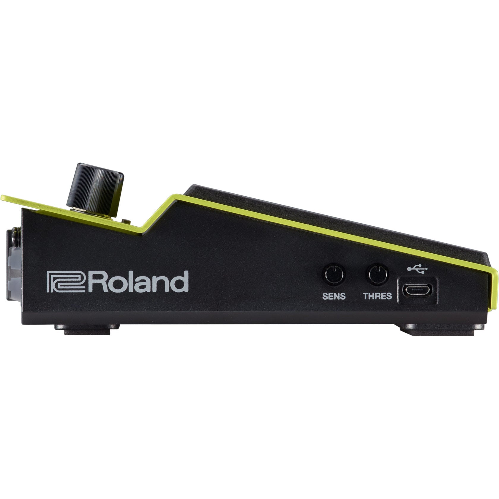 Sidebillede af sort Roland SPD-One elektronisk trommepad med justeringsknapper