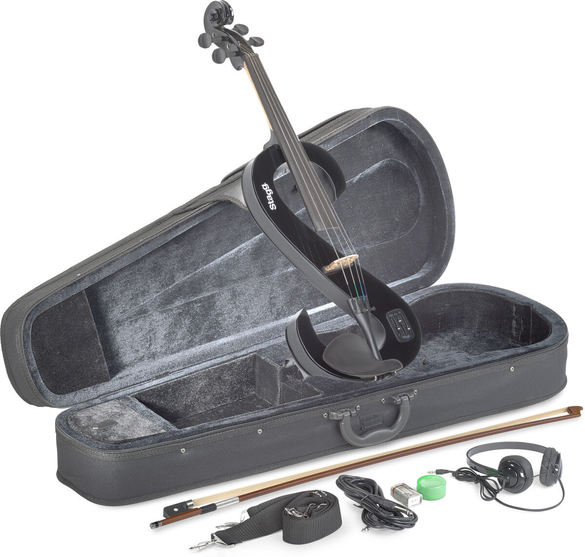 Stagg EVA 4/4 BK – Elektrisk 4/4 bratsch med tilbehør