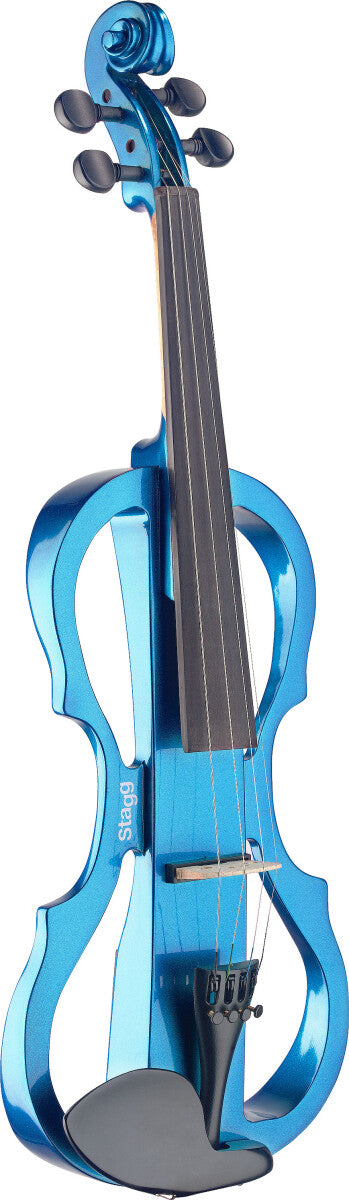 Stagg EVN X-4/4 MBL – Elektrisk 4/4 violin med tilbehør, Metallic Blue