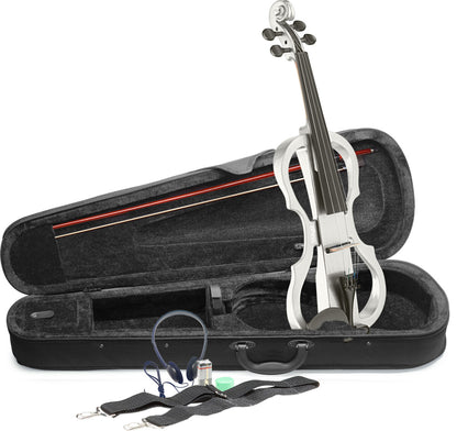 Stagg EVN X-4/4 WH – Elektrisk 4/4 violin med tilbehør, hvid