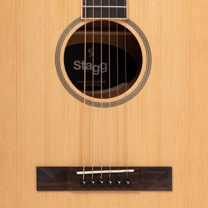 Stagg SA45 D-FM – Dreadnought western-guitar med gran og flamed mahogni