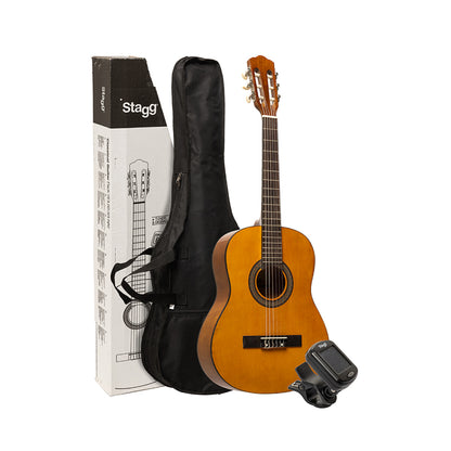 Stagg SCL50 NAT PACK – Klassisk guitarpakke 4/4 med tuner og transporttaske