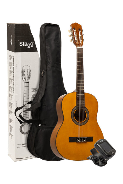 Stagg SCL50 NAT PACK – Klassisk guitarpakke 4/4 med tuner og transporttaske