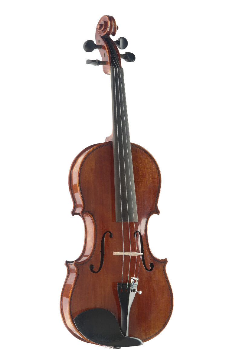 Stagg VN-4/4 HG – 4/4 håndlakeret violin i massiv flammet ahorn med Deluxe transporttaske