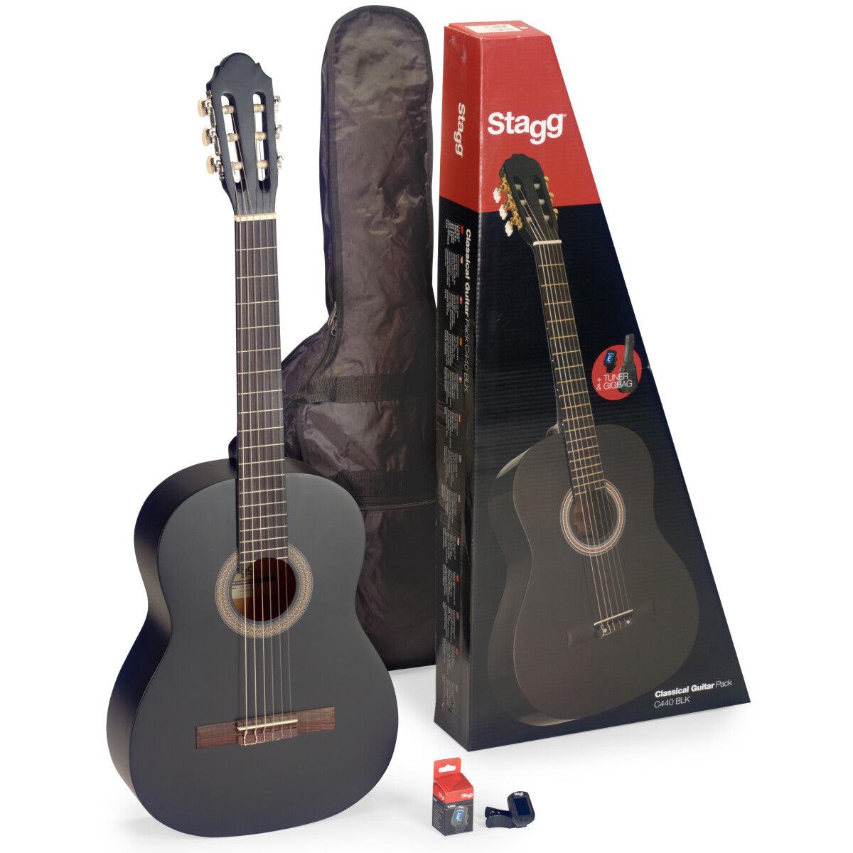 Stagg C440 M BLK PACK – Klassisk Guitar Pakke (Sort, 4/4)