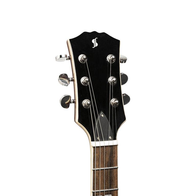 Stagg Deluxe-serien, massiv mahogni med AAA-flammet ahorntop, Honningfarvet