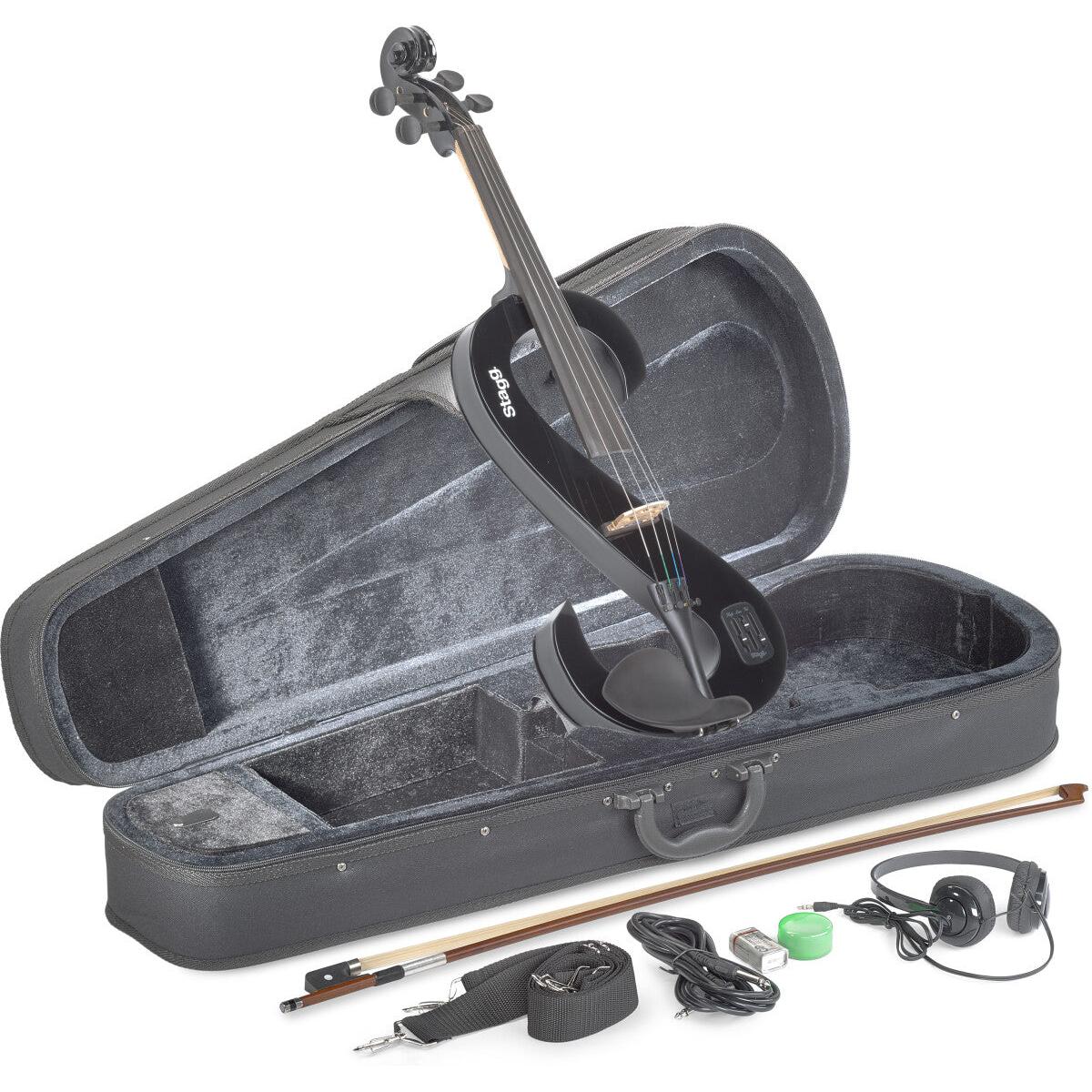 Stagg EVA 4/4 BK – Elektrisk 4/4 bratsch med tilbehør