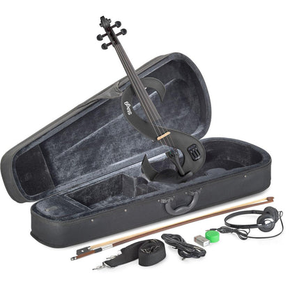 Stagg EVN 4/4 MBK – Elektrisk 4/4 violin med tilbehør, Metallic Black