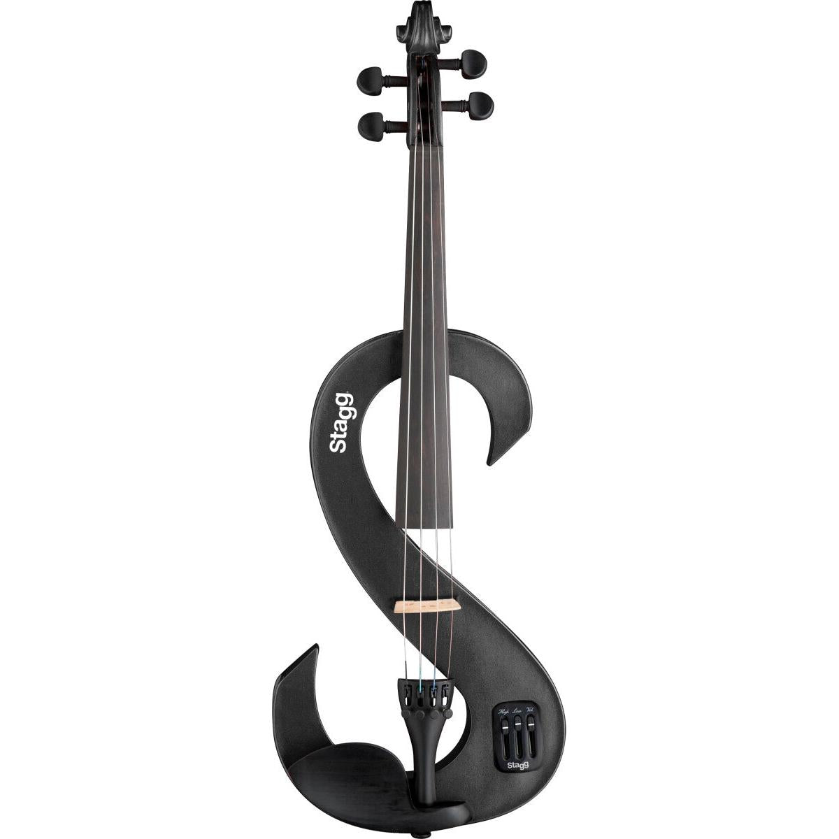 Stagg EVN 4/4 MBK – Elektrisk 4/4 violin med tilbehør, Metallic Black