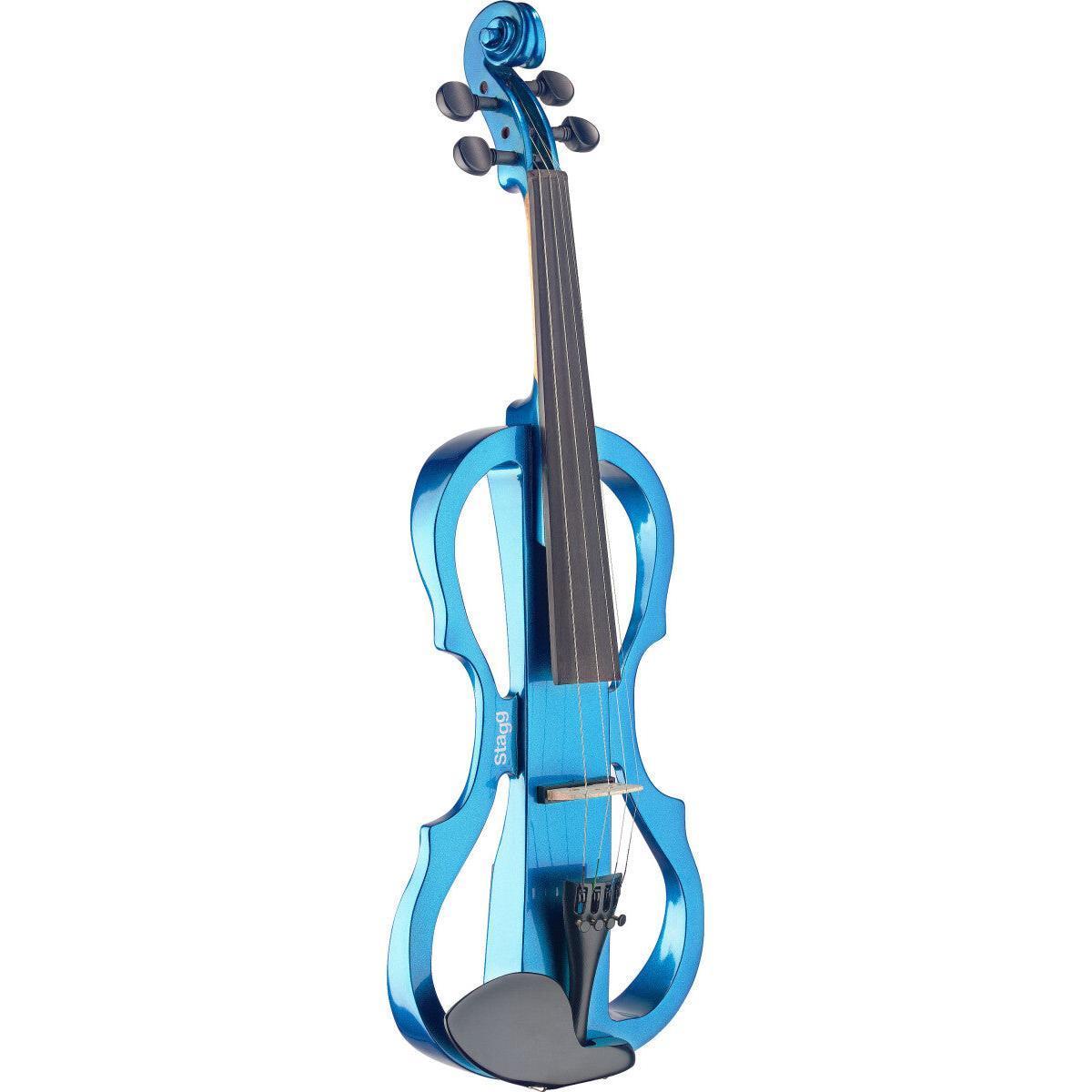 Stagg EVN X-4/4 MBL – Elektrisk 4/4 violin med tilbehør, Metallic Blue