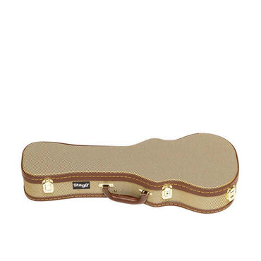 Stagg GCX-UKC GD – Hardcase til koncert ukulele, vintage tweed guld