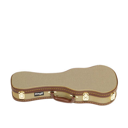 Stagg GCX-UKS GD – Hardcase til sopran ukulele, vintage tweed guld