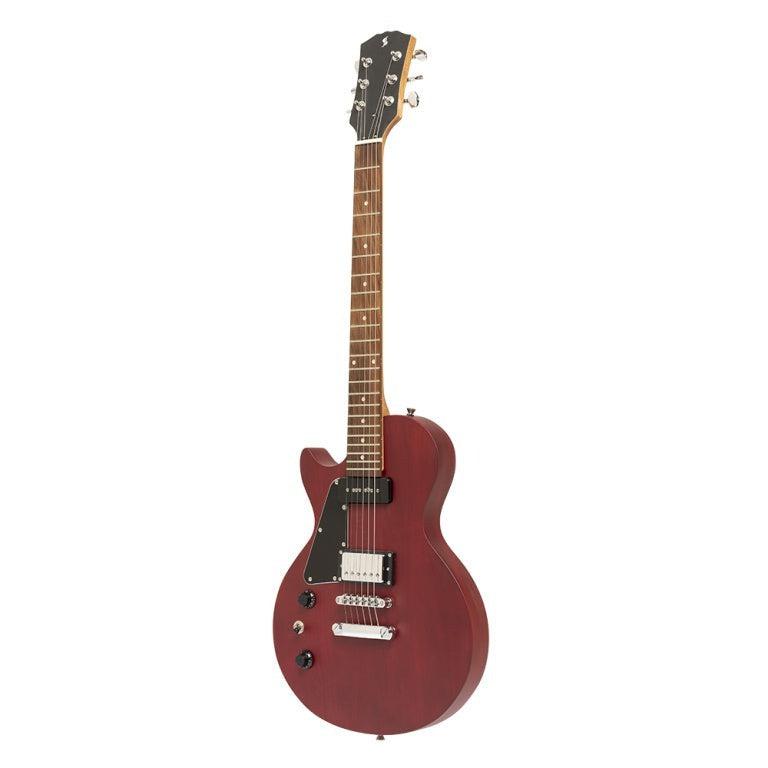 Stagg LP-style electric guitar w/P90, Cherry, left-handed