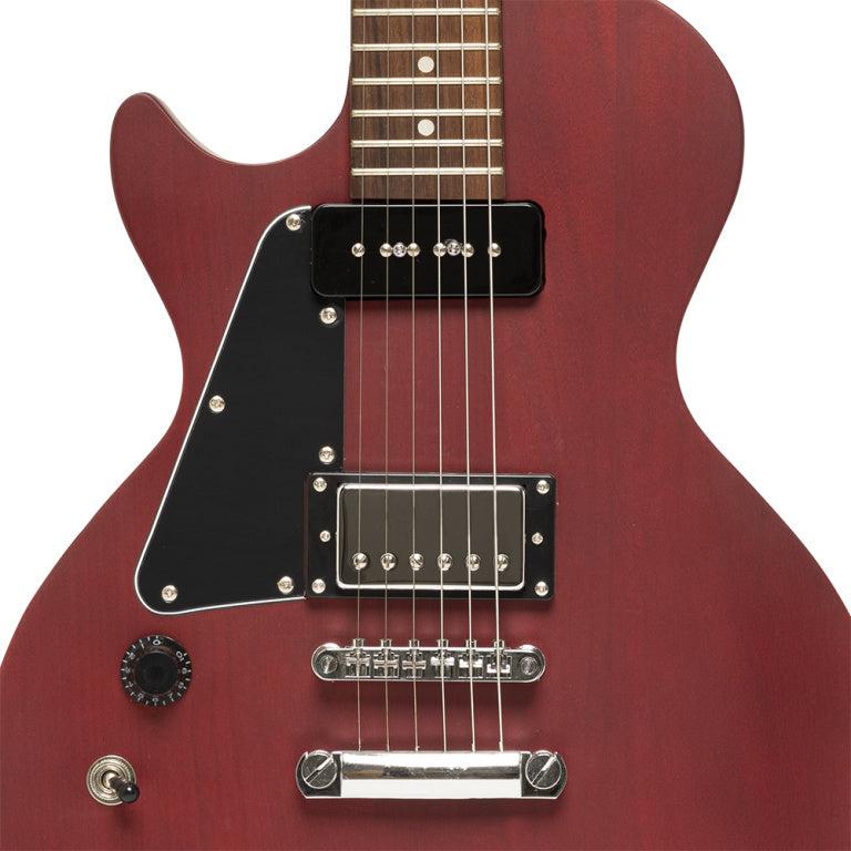 Stagg LP-style electric guitar w/P90, Cherry, left-handed
