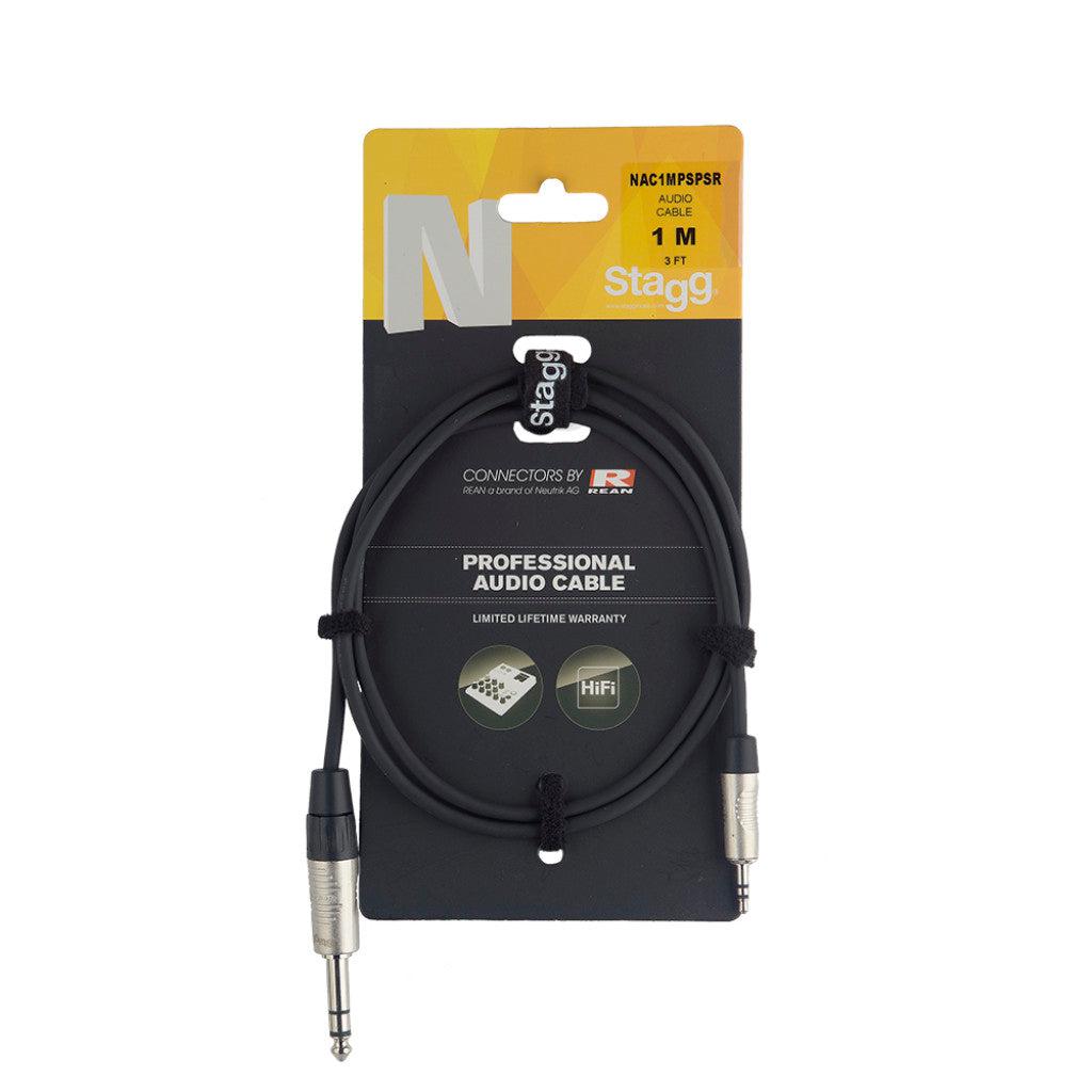 Stagg NAC(X)MPSPSR – N Series stereokabel 3,5 mm mini-jack til 6,3 mm jack