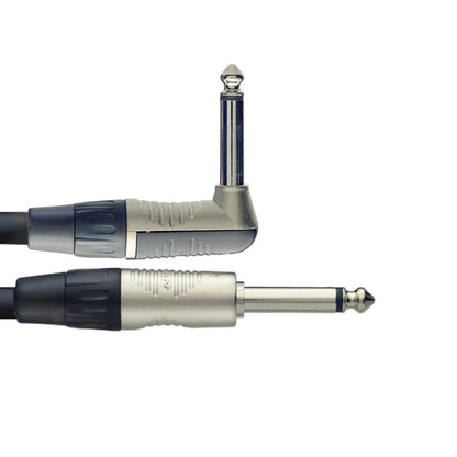 Stagg NGC3PLR – N Series instrumentkabel 6,3 mm jack lige/vinkel, 3 m