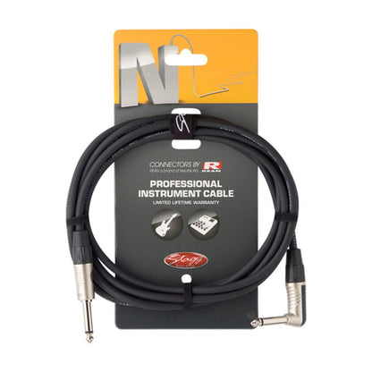 Stagg NGC3PLR – N Series instrumentkabel 6,3 mm jack lige/vinkel, 3 m