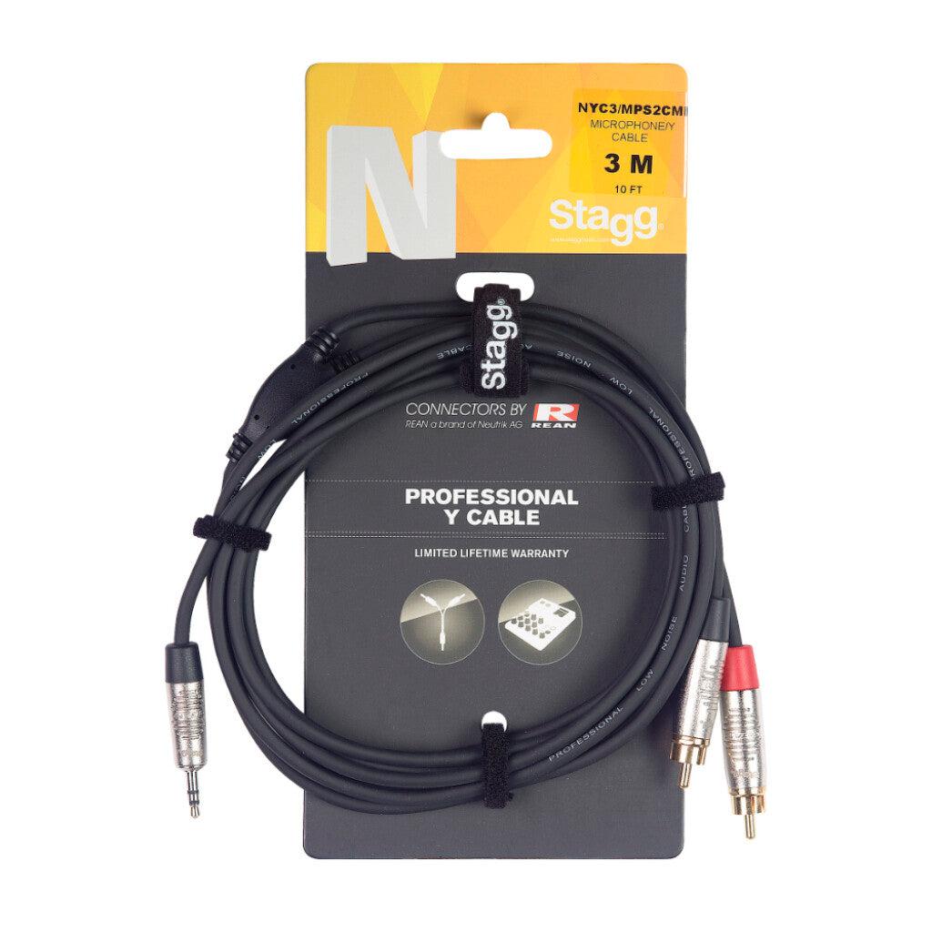 Stagg NYC(X)/MPS2CMR – N Series Y-kabel 3,5 mm mini-jack til 2 x Phono