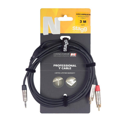 Stagg NYC(X)/MPS2CMR – N Series Y-kabel 3,5 mm mini-jack til 2 x Phono