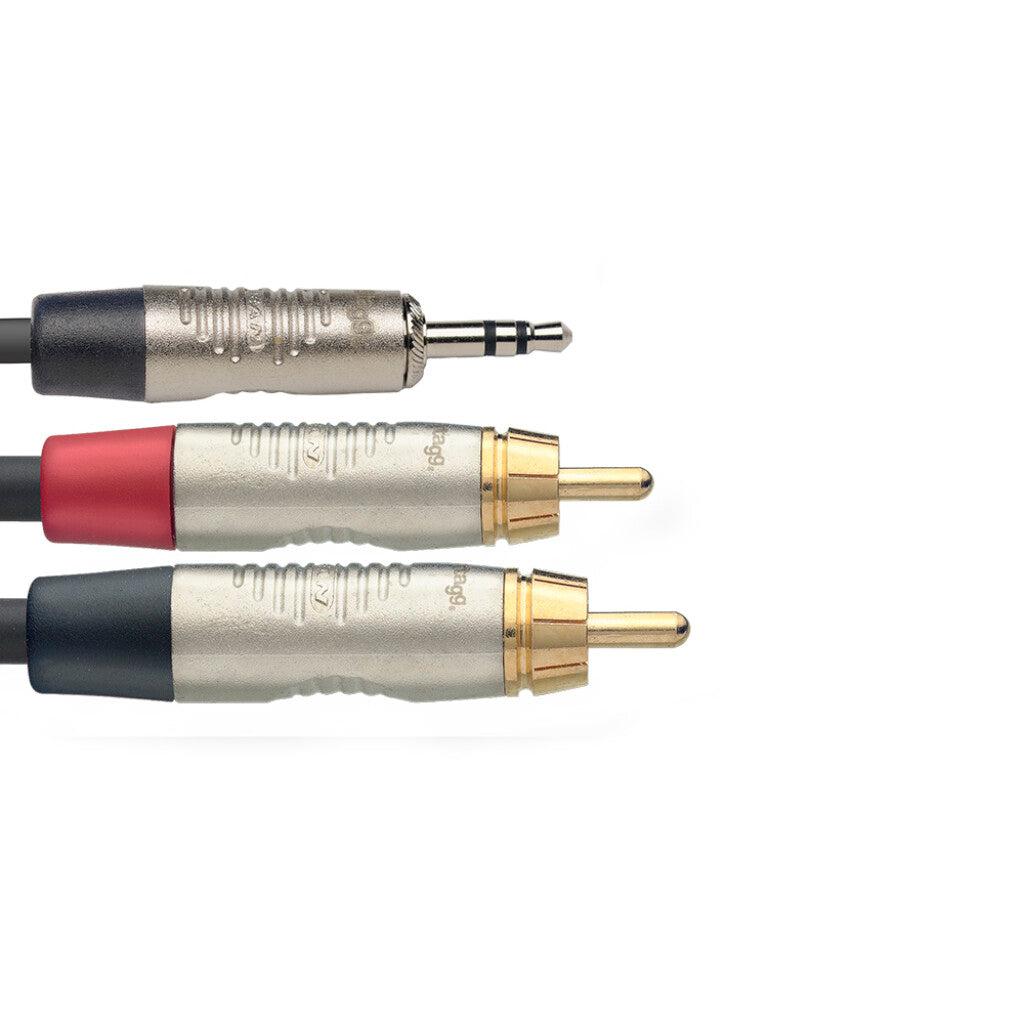 Stagg NYC(X)/MPS2CMR – N Series Y-kabel 3,5 mm mini-jack til 2 x Phono