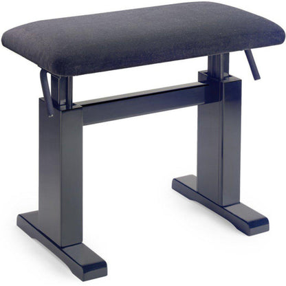 Stagg PBH 780 hydraulic piano bench, matte black w/black velvet seat