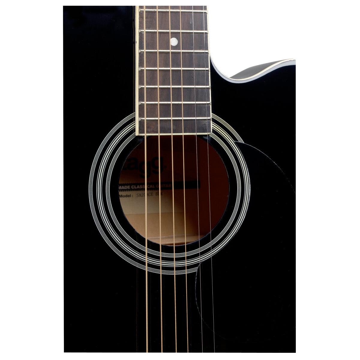 Stagg SA20ACE BLK – Elektro-akustisk western-guitar (auditorium, cutaway, sort)