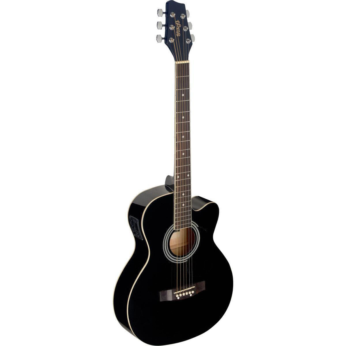 Stagg SA20ACE BLK – Elektro-akustisk western-guitar (auditorium, cutaway, sort)