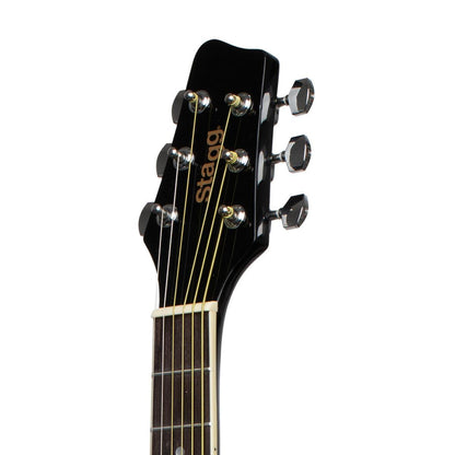 Stagg SA20D 3/4 LH-BK – Venstrehåndet western-guitar (3/4, sort)