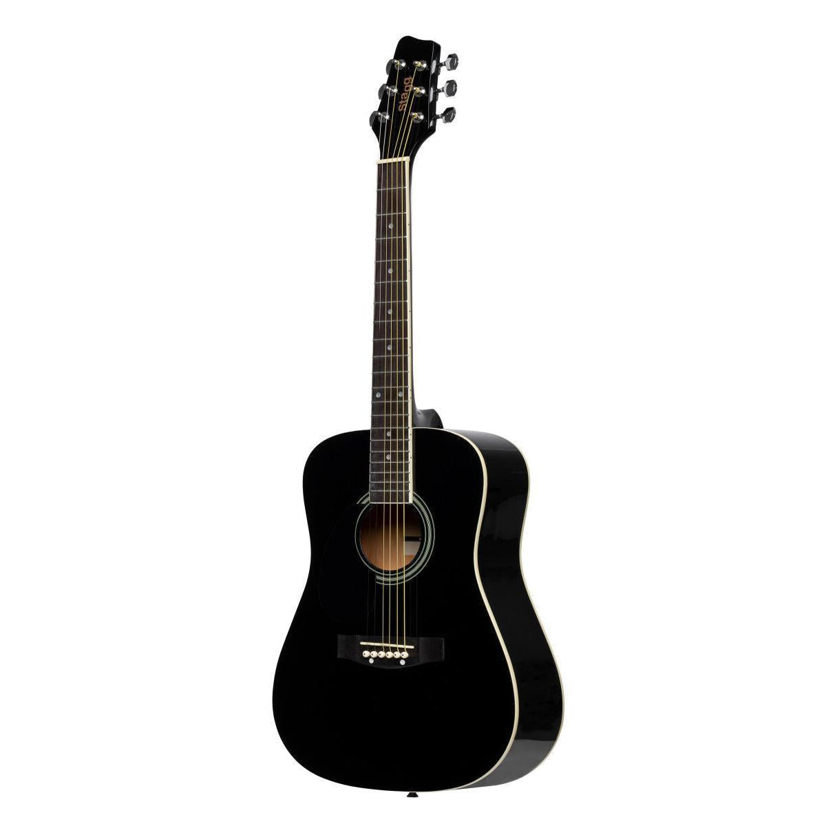 Stagg SA20D 3/4 LH-BK – Venstrehåndet western-guitar (3/4, sort)