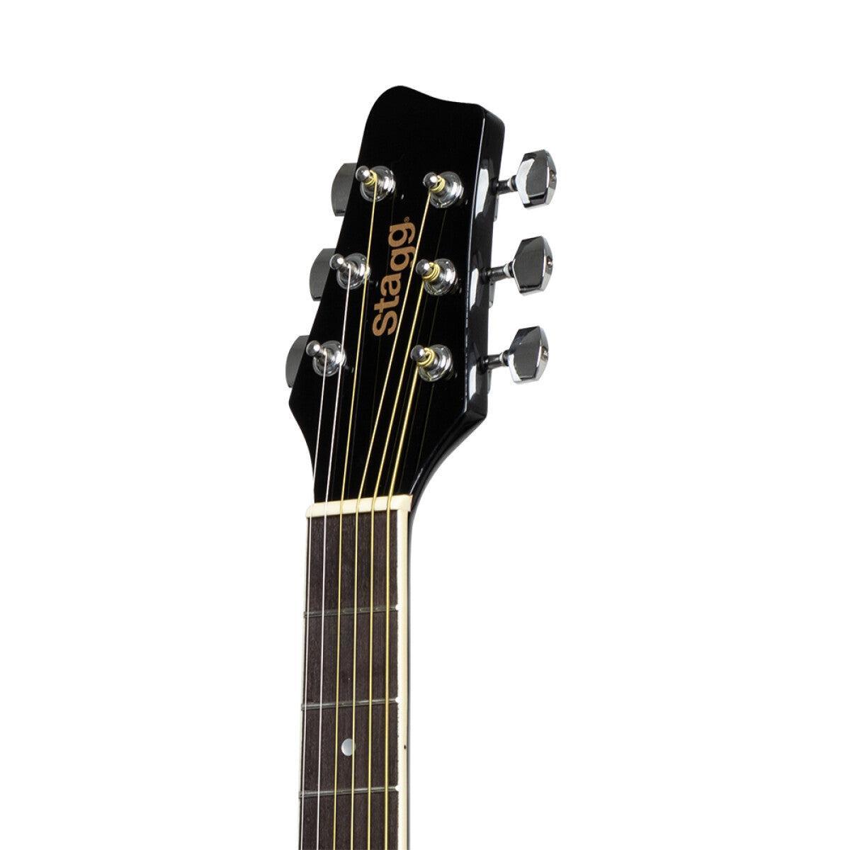 Stagg SA20D LH-BK – Venstrehåndet western-guitar (dreadnought, sort)