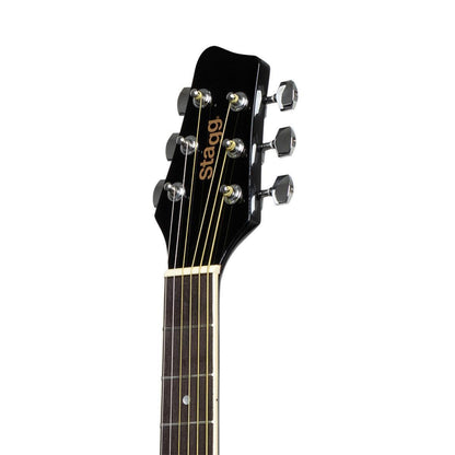 Stagg SA20D LH-BK – Venstrehåndet western-guitar (dreadnought, sort)