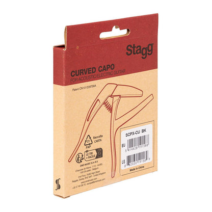 Stagg SCPX-CU BK – Trigger capo til western- og elguitar (sort)