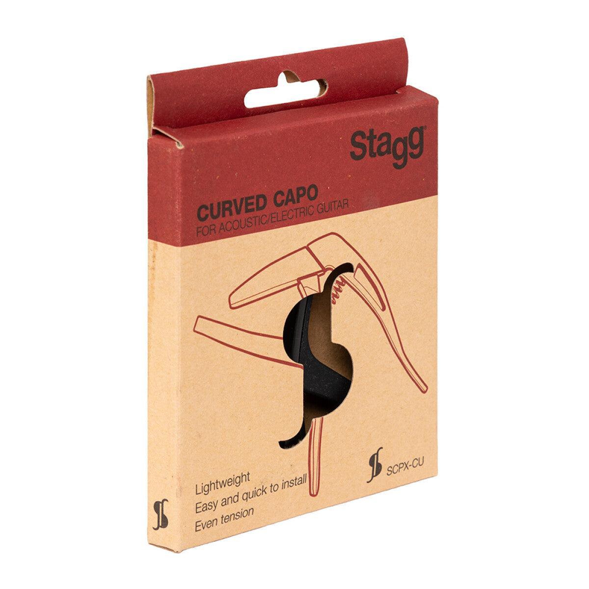 Stagg SCPX-CU BK – Trigger capo til western- og elguitar (sort)