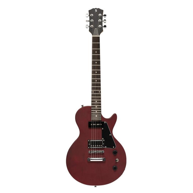Stagg SEL-HB90 CHERRY LP type el-guitar m/P90