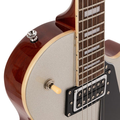 Stagg SEL-STD SILVER – Standard Series elguitar med mahognikrop og sølvfarvet dæk