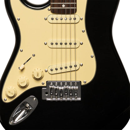 Stagg SES-30 BK 3/4 LH – Venstrehåndet elguitar 3/4 (sort)