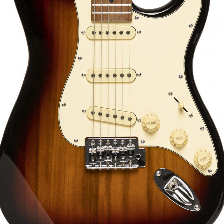 Stagg SES-55 SNB – Elguitar med massiv paulownia-krop, Sunburst