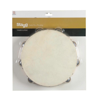 Stagg STA-1210 – 10" tamburin med skind og dobbelte bjælder