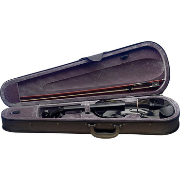 Stagg VN4/4-TBK – 4/4 violin i massiv træ, sort, inkl. taske, bue og harpiks