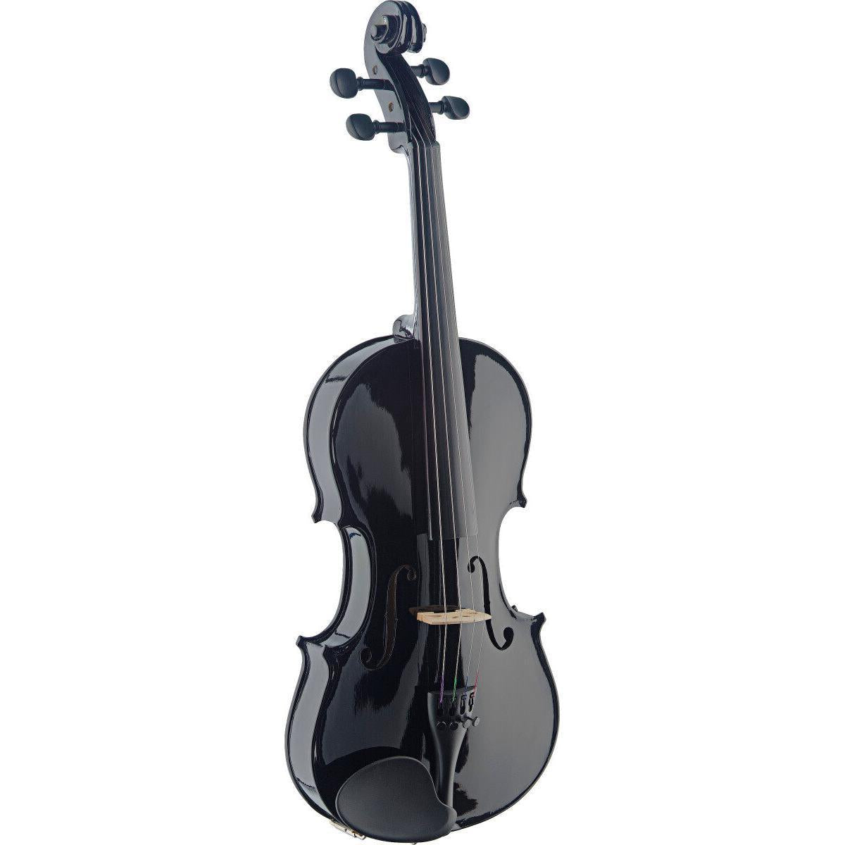 Stagg VN4/4-TBK – 4/4 violin i massiv træ, sort, inkl. taske, bue og harpiks