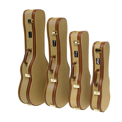 Stagg GCX-UKB GD – Deluxe hardcase til barytonukulele, Gold Tweed