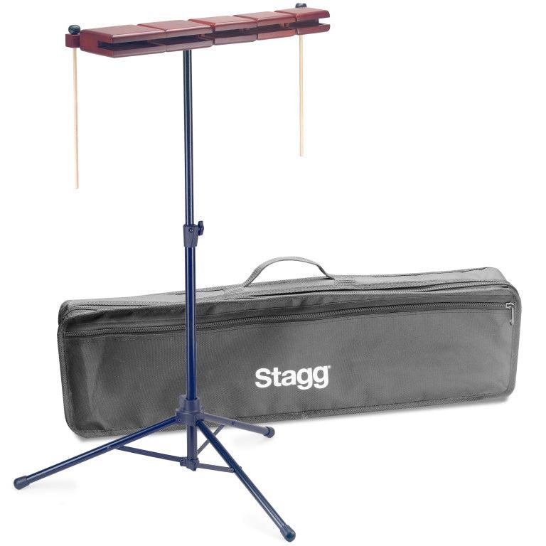 Stagg WB-SET 5B – Temple block-sæt med 5 blokke, stativ og taske