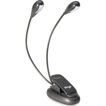 Stagg clip-on eller fritstående dobbelt LED nodelampe